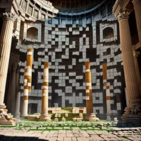 QR Code Expert beautiful example: Ancient Roman architecture and ruins.