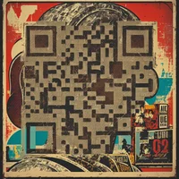QR Code Expert beautiful example: Retro vintage advertising poster.