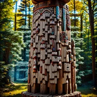 QR Code Expert beautiful example: Native American totem pole.