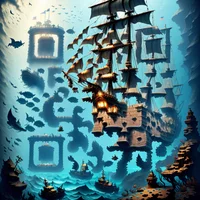QR Code Expert beautiful example: Epic pirate treasure adventure.