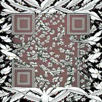 QR Code Expert beautiful example: Norwegian folk art woman with white birds.