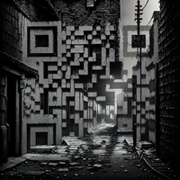 QR Code Expert beautiful example: Gritty urban back alley.